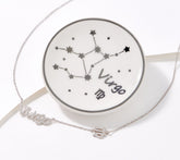 Diamonique Sterling Silver Zodiac "Virgo" Necklace with Trinket Dish